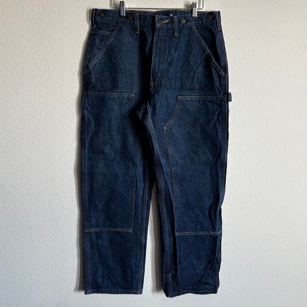 Carhartt B07 DNM blue denim double knee work wear carpenter pants
